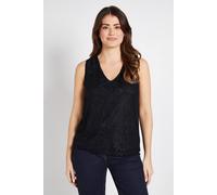 Wallis Women's Lace Pleat Detail Sleeveless Cami Top in Black | Size: 20 Wallis Black 20