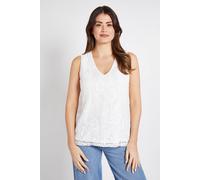 Wallis Women's Lace Pleat Detail Sleeveless Cami Top in Ivory | Size: 14 Wallis Ivory 14