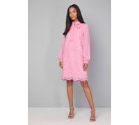 Wallis Women's Lace Tie Neck Shift Dress in Pink | Size: 16 Wallis Pink 16