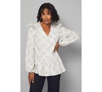 Wallis Women's Ladder Trim Insert Blouse in Ivory | Size: 14 Wallis Ivory 14