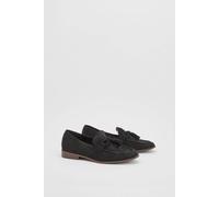 Wallis Laptice Faux Suede Bow Detail Trim Loafers, 6, Natural Black
