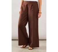 Wallis Women's Linen Mix Pocket Trouser in Chocolate | Size: 10 Wallis Chocolate 10