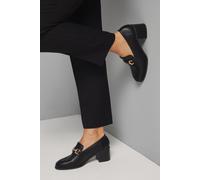 Wallis Women's Lydia Faux Leather Snaffle Trim Medium Block Heeled Loafers in Black | Size: 6 Wallis Black 6