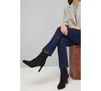 Wallis Women's Marta Faux Suede Round Toe High Heel Ankle Boots in Natural Black | Size: 6 Wallis Natural Black 6