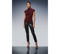 Wallis Women's Metallic Jersey Top in Red | Size: 16 Wallis Red 16