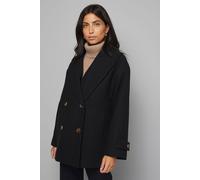 Wallis Women's Mid Length Shawl Collar Double Breasted Coat in Black | Size: 10 Wallis Black 10
