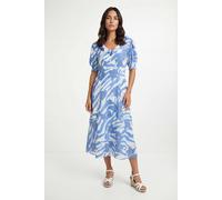 Wallis Women's Mixed Floral Ruffle Midi Dress in Blue | Size: 18 Wallis Blue 18