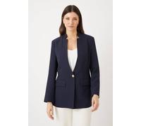 Wallis Women's Notch Single Breasted Blazer in Navy | Size: 14 Wallis Navy 14