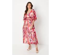 Wallis Women's Occasion Abstract Print Embellished Midi Dress in Red | Size: Small Wallis Red S