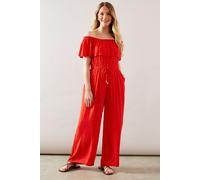 Wallis Women's Off Shoulder Jumpsuit in Coral | Size: Small Wallis Coral S