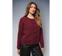 Wallis Women's Ottoman Sparkle Fringe Stitch Jacket in Berry | Size: Medium Wallis Berry M