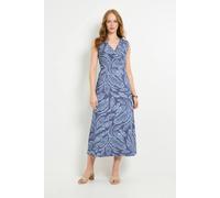 Wallis Women's Palm Jersey Wrap Maxi Dress in Navy | Size: 12 Wallis Navy 12