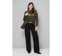 Wallis Women's Paris Crew Neck Jumper in Khaki | Size: Large Wallis Khaki L