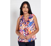 Wallis Women's Petite Abstract Ruffle V Neck Cami Top | Size: 16 Wallis Multicolor 16