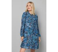 Petite Animal Button Through Swing Dress Wallis Black 12