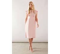 Wallis Women's Petite Bead Detail Tailored Pencil Dress in Blush | Size: 10 Wallis Blush 10
