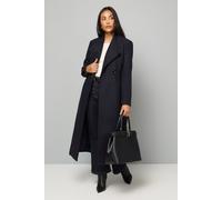 Wallis Women's Petite Belted Maxi Coat in Navy | Size: 18 Wallis Navy 18