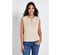 Wallis Women's Petite Chain Trim Knitted Vest Top in Oatmeal | Size: Large Wallis Oatmeal L