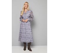 Petite Check Burn Out Tie Front Midi Dress Wallis Blue 14