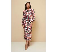 Petite Check Button Shoulder Midi Dress Wallis Ivory 16