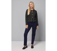Wallis Women's Petite Check Fitted Double Button Jacket in Black | Size: Large Wallis Black L