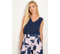 Wallis Women's Petite Chiffon V Neck Cami Top in Navy | Size: 18 Wallis Navy 18