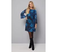 Wallis Women's Petite Chiffron Ruffle Sleeve Shift Dress in Teal | Size: 20 Wallis Teal 20