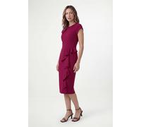 Wallis Women's Petite Crepe Pleat Ruffle Midi Dress in Pink | Size: 18 Wallis Pink 18
