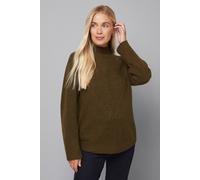 Wallis Women's Petite Curved Hem Cosy Jumper in Khaki | Size: Large Wallis Khaki L