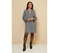 Wallis Women's Petite Dogtooth Jacquard Ponte Shift Dress in Black | Size: 12 Wallis Black 12