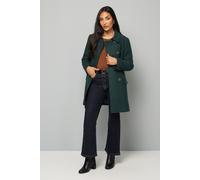 Wallis Women's Petite Double Breasted Pea Coat in Green | Size: 16 Wallis Green 16