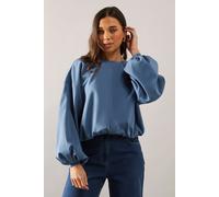 Wallis Women's Petite Elasticated Hem Jersey Sweatshirt Co-ord in Slate | Size: 18 Wallis Slate 18