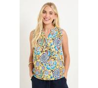 Wallis Women's Petite Floral Button Sleeveless Top in Mustard | Size: 10 Wallis Mustard 10