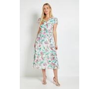 Wallis Women's Petite Floral Dobby Ruffle Midi Dress in Ivory | Size: 14 Wallis Ivory 14