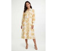 Wallis Women's Petite Floral Drawstring Shirt Dress in Ivory | Size: 14 Wallis Ivory 14