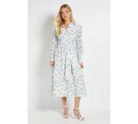 Wallis Women's Petite Floral Embroidered Midi Shirt Dress in Ivory | Size: 18 Wallis Ivory 18