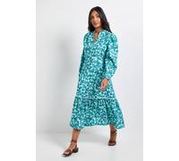 Wallis Women's Petite Floral Waffle Button Midi Dress in Green | Size: 14 Wallis Green 14