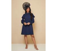 Wallis Women's Petite Frill Cape High Neck in Navy | Size: 10 Wallis Navy 10