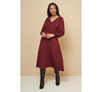 Wallis Women's Petite Gathered Front Jersey Dress in Plum | Size: 18 Wallis Plum 18