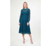 Wallis Women's Petite Lace Collar Midi Dress in Teal | Size: 12 Wallis Teal 12