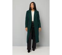 Petite Longline Belted Coat With Splits Wallis Green 16