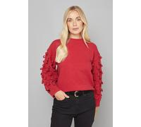 Wallis Women's Petite Loop Sleeve Jumper in Red | Size: Small Wallis Red S