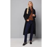 Wallis Women's Petite Military Double Breasted Longline Coat in Black | Size: 20 Wallis Black 20