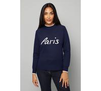 Petite Navy Paris Crew Neck Jumper Wallis Navy L