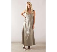 Petite Occasion Satin Lace Detail Maxi Dress Wallis Champagne 16