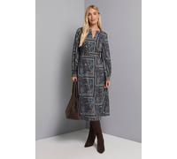 Wallis Women's Petite Paisley Collarless Fit & Flare Midi Dress in Green | Size: 18 Wallis Green 18