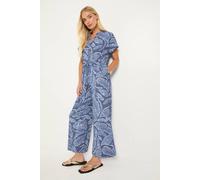 Wallis Women's Petite Palm Jersey Drawstring Jumpsuit in Navy | Size: 20 Wallis Navy 20