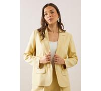 Petite Pinstripe Single Breasted Blazer Wallis Yellow 14