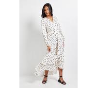 Wallis Women's Petite Polka Dot Print Button Midi Shirt Dress in Ivory | Size: 14 Wallis Ivory 14