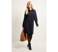 Wallis Women's Petite Ponte Button Shift Dress in Navy | Size: 16 Wallis Navy 16